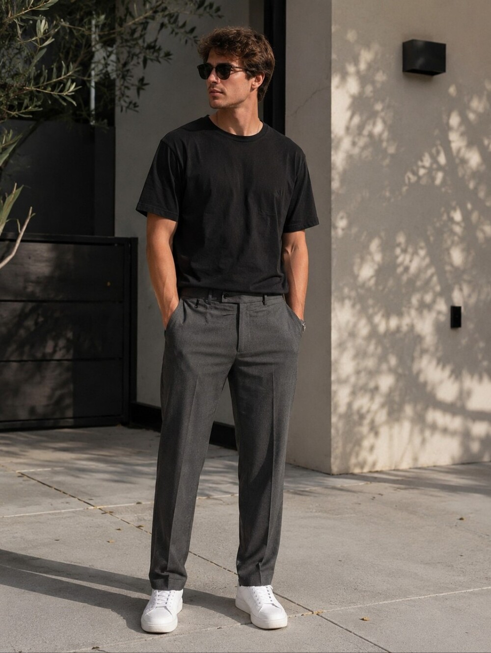 Men's Gray Dress Pants Slacks Custom Bespoke Classic Tailored Straight Old Money